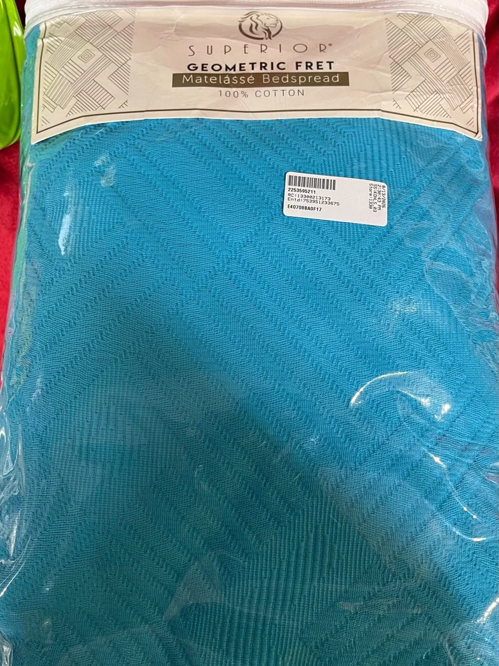 GEOMETRIC FRET Matelassé Bedspread 100% COTTON